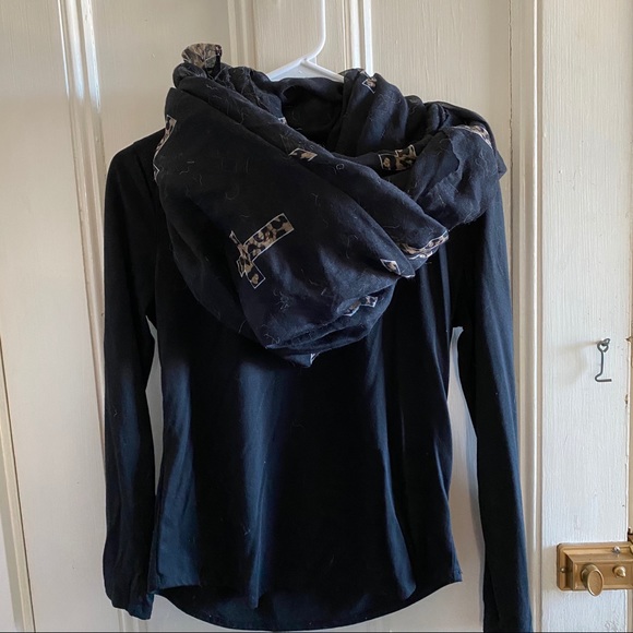 Black Infinity Scarf with Animal Printed Crosses - Picture 2 of 5